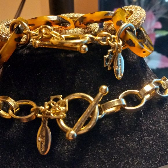 ANN TAYLOR TORTOISESHELL PRINT AND AUSTRIAN CRYSTAL SET JEWELRY LOT - Picture 4 of 4